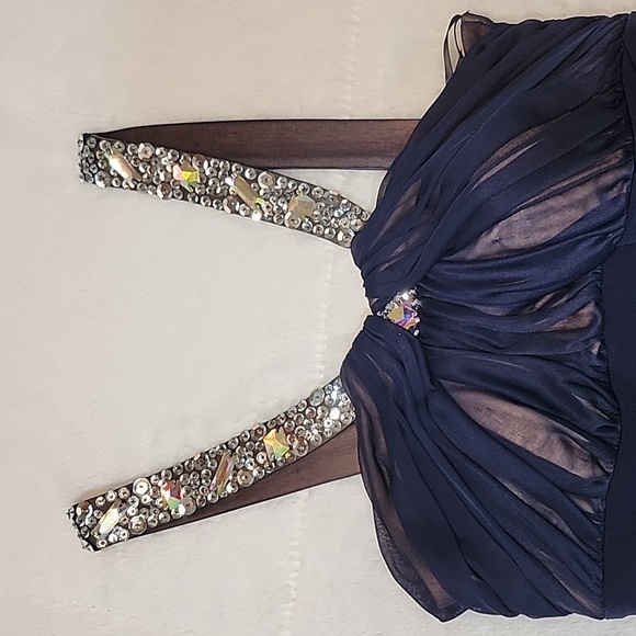 Deb - Juniors Size Small - Blue Formal Short Dress - Picture 2 of 5